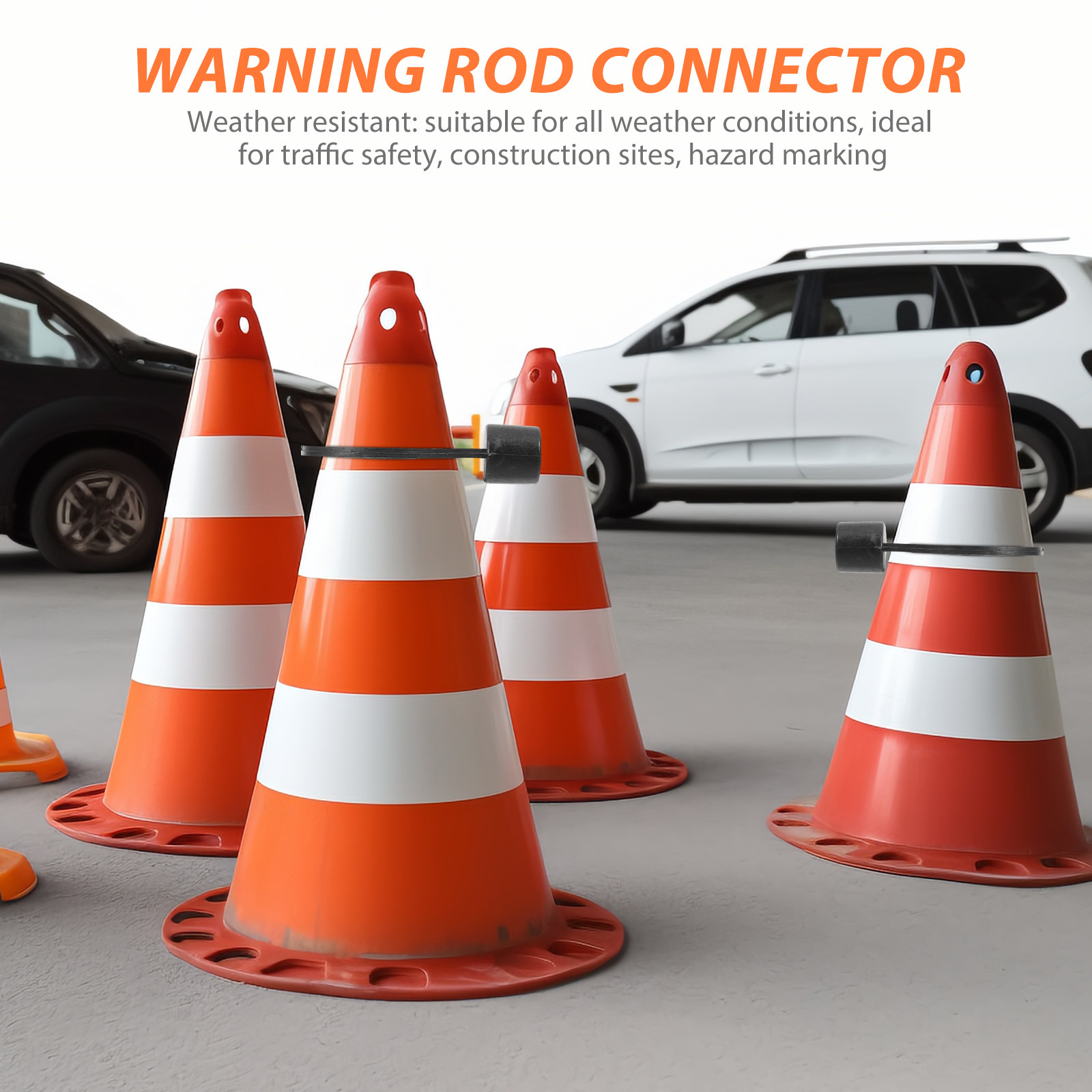 Road Traffic Cone - 6Pcs Weather Resistant Plastic Traffic Cone