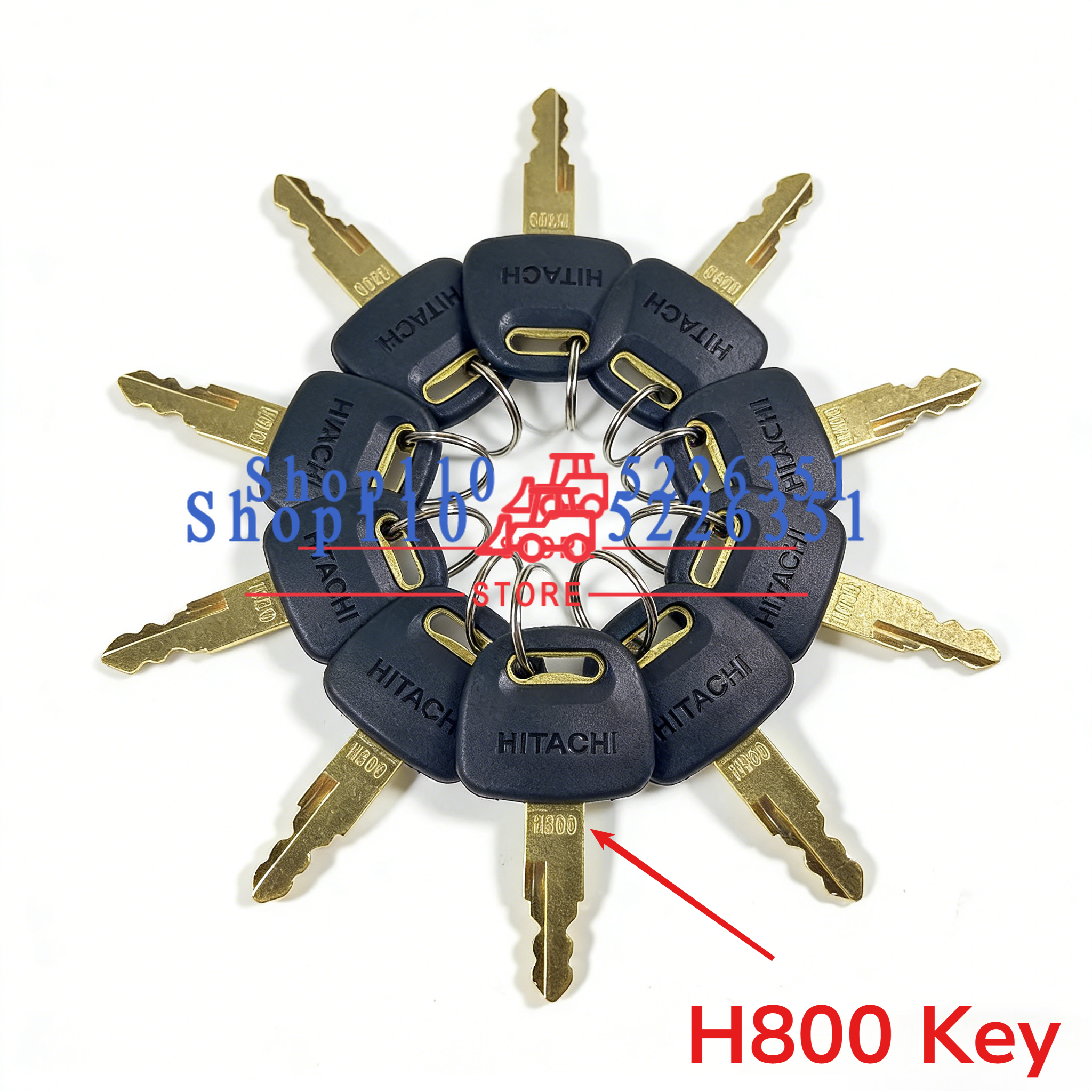 Heavy Equipment Hitachi - 10/5PCS New Type H800 Keys for