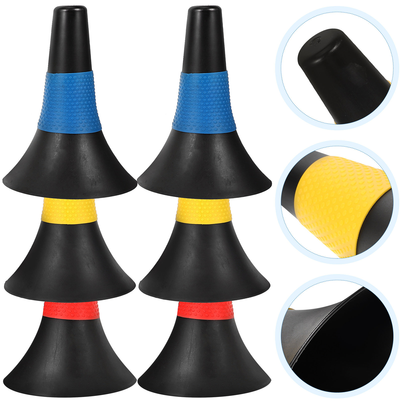 Road Traffic Cone - 6Pcs Fine Detail Pe Soccer Cones
