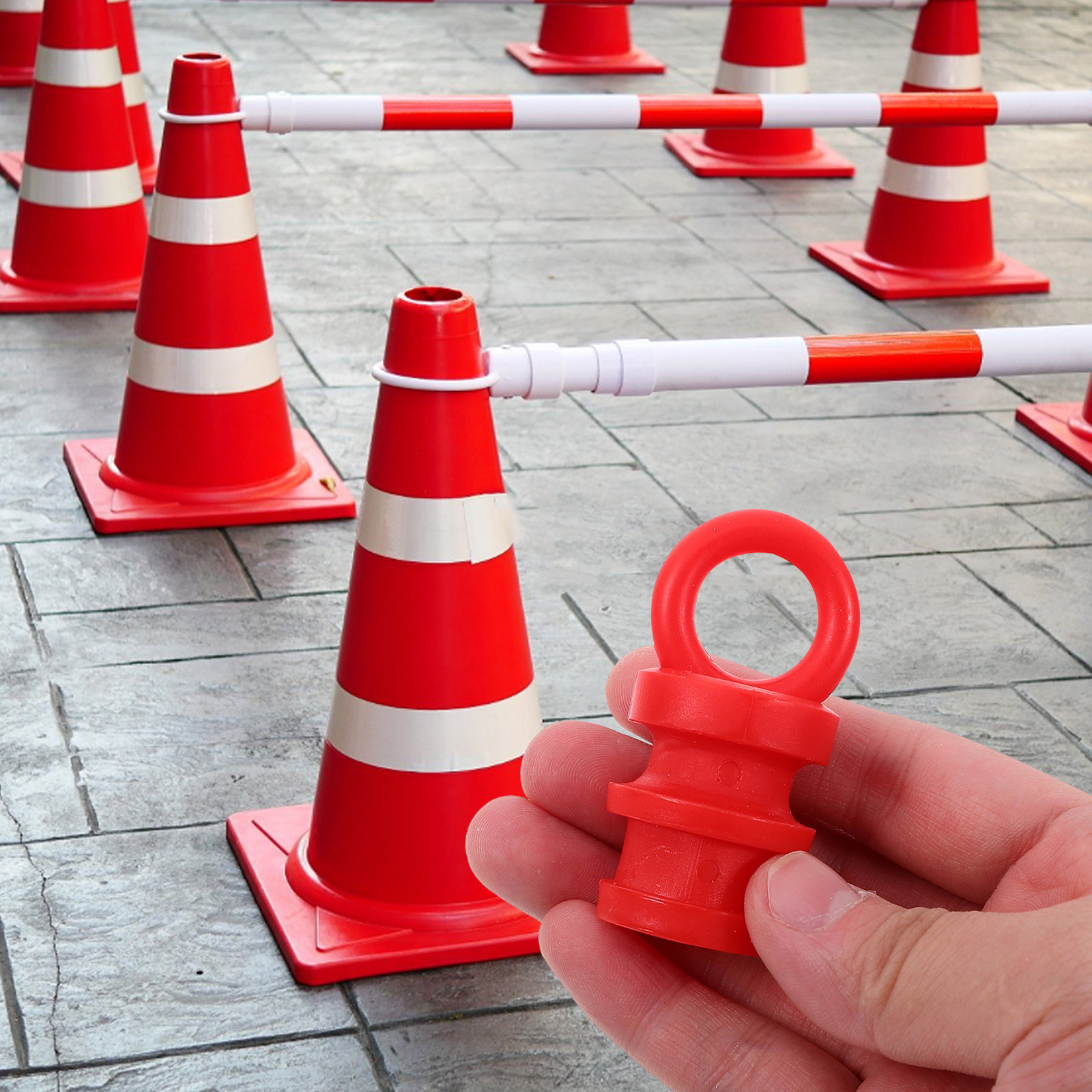 Road Traffic Cone - 4Pcs Warning Post Caps Safety Cone