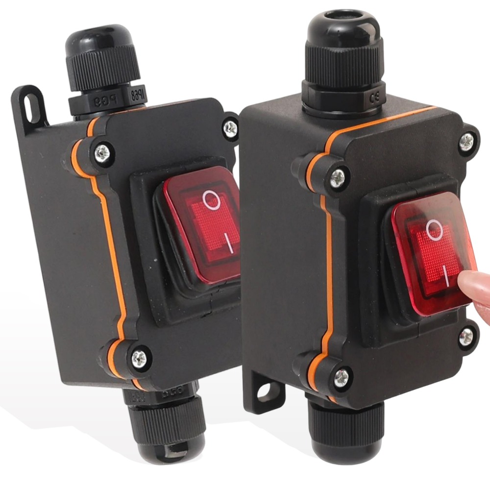 Heavy Equipment Electrical - Universal Inline Rocker Switch Waterproof 20A