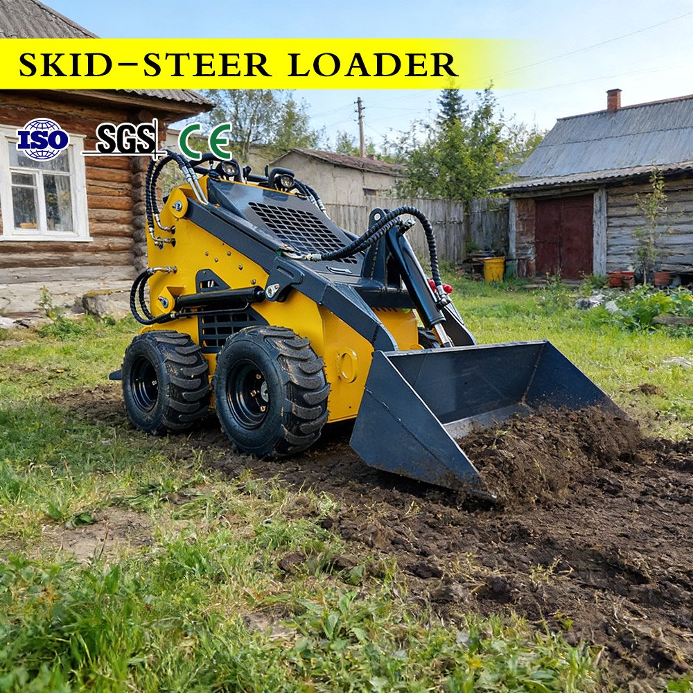 Skid Steer Loader - 4WD Wheel Skid Steer Loader Compact