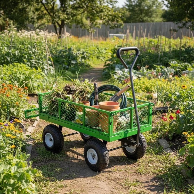Steel Garden Cart 680 Lbs For  - Heavy Equipment Tires reseña y precio