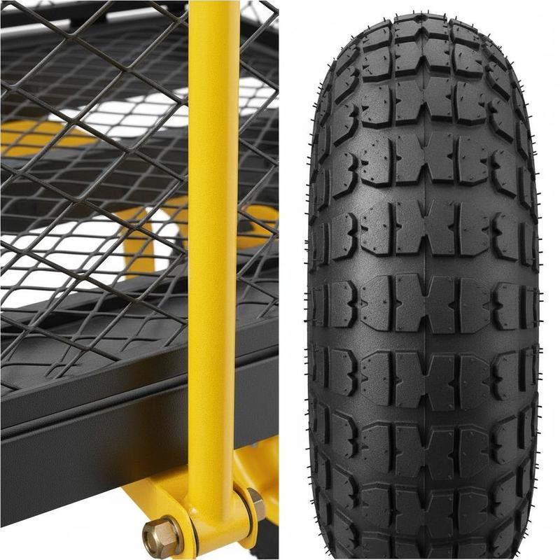 Steel Garden Cart 900 Lbs For  - Heavy Equipment Tires reseña y precio