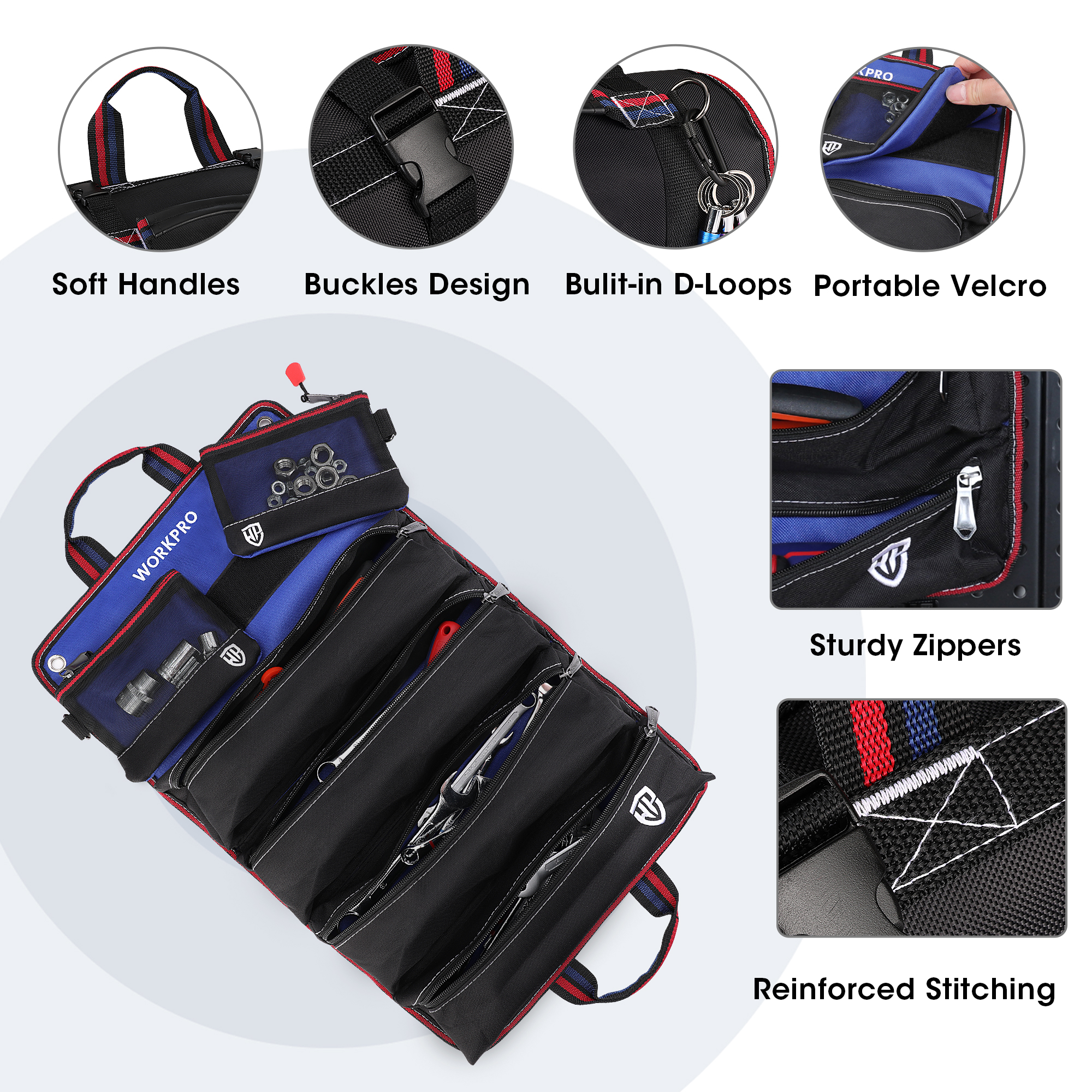 WORKPRO Roll Up Tool Bag with  - Heavy Equipment Storage reseña y precio