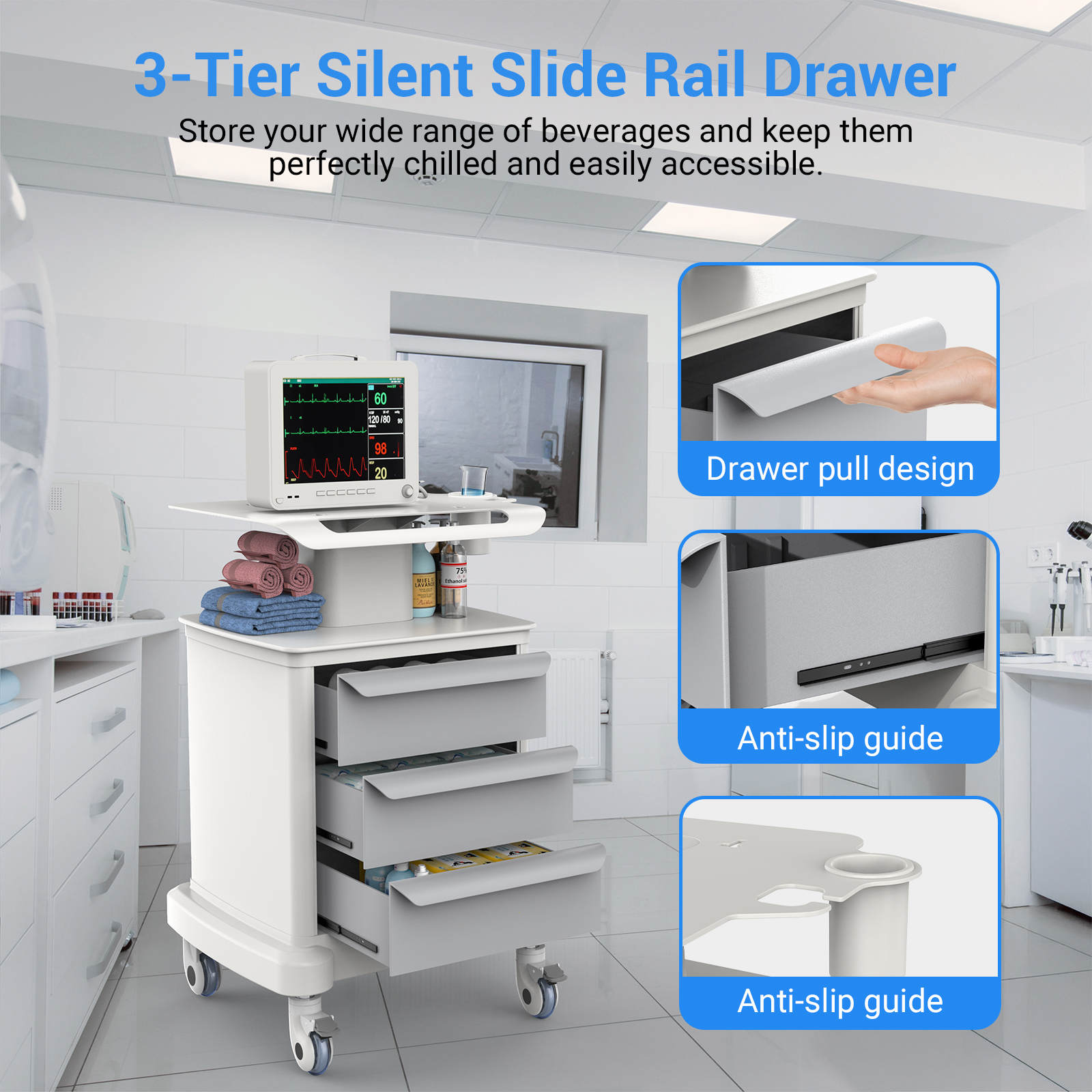 Medical Mobile Trolley Cart Ro - Heavy Equipment Storage reseña y precio
