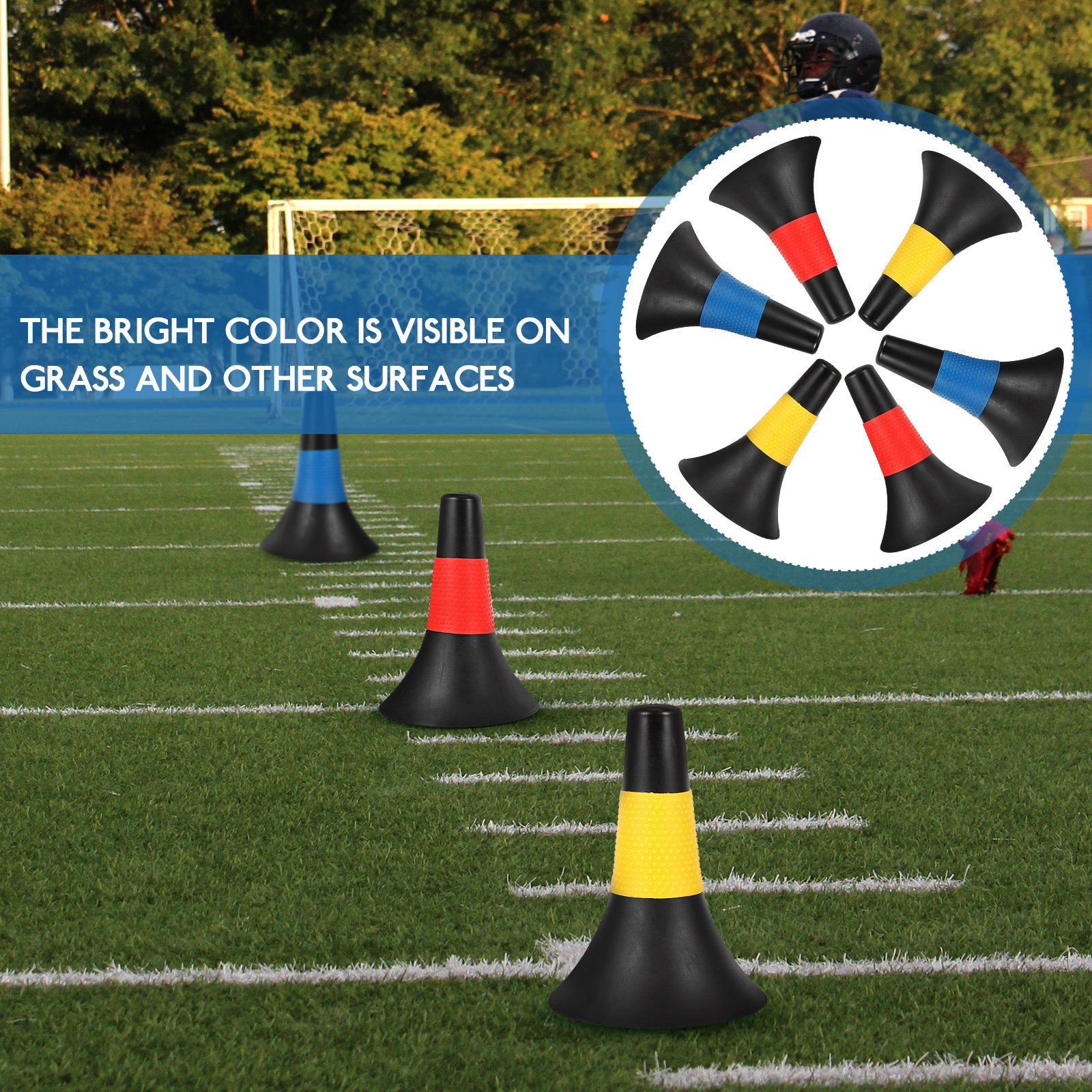 6Pcs Fine Detail Pe Soccer Con - Road Traffic Cone reseña y precio