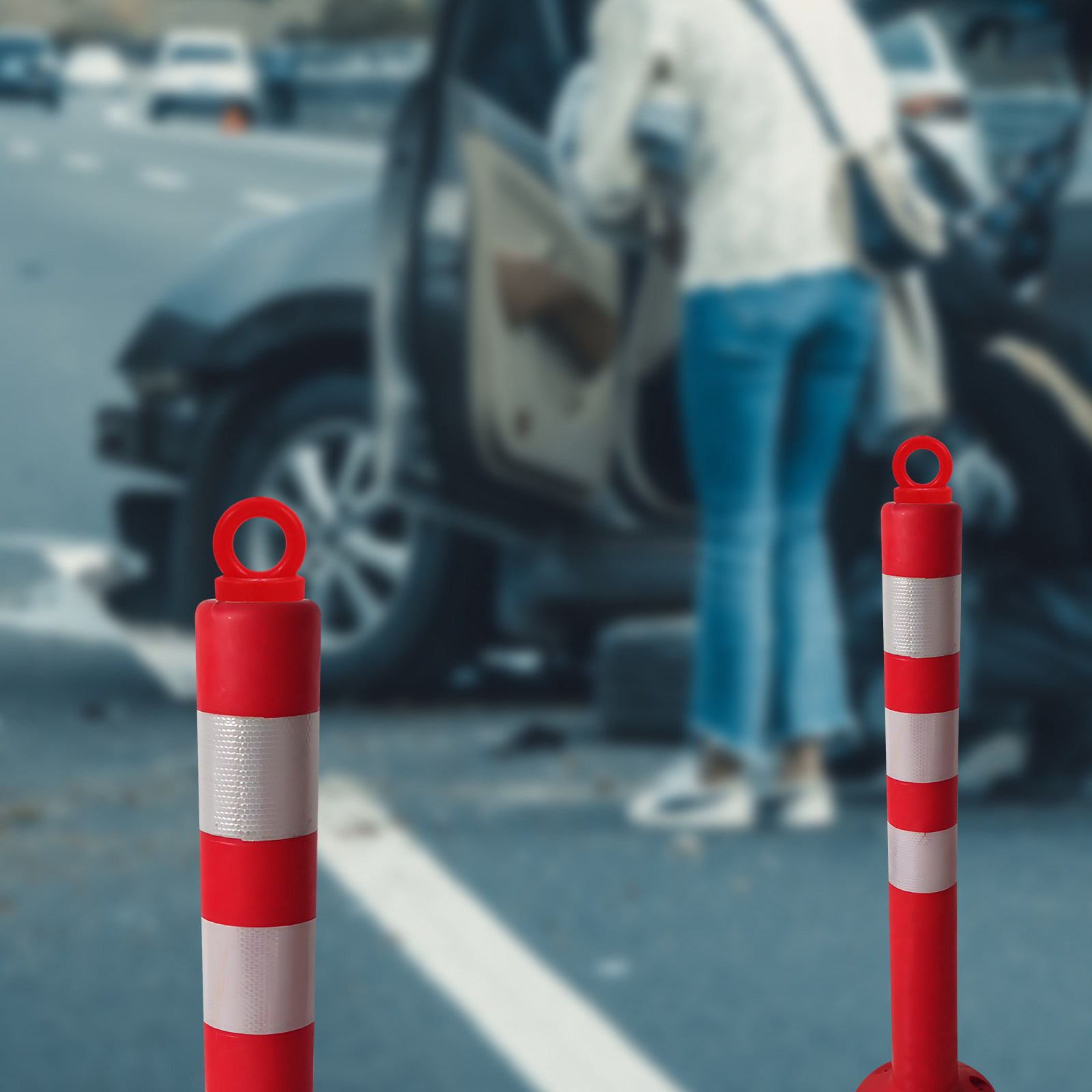 4Pcs Warning Post Caps Safety  - Road Traffic Cone reseña y precio