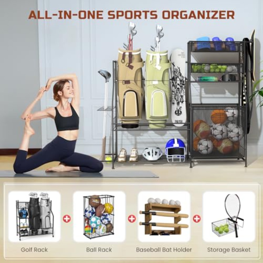 Garage Sports Equipment Organi - Heavy Equipment Storage reseña y precio