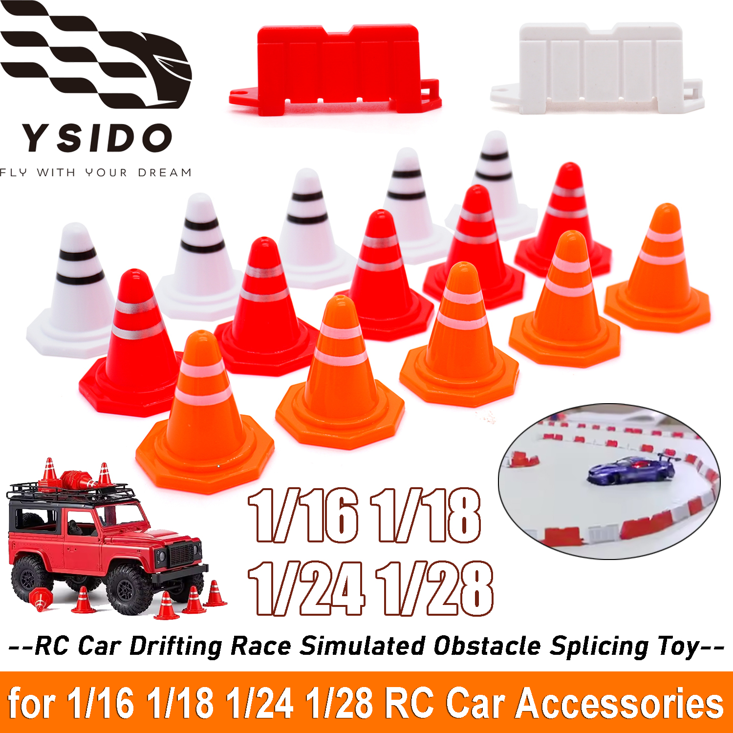 1/16 1/18 1/24 1/28 RC Car Roa - Road Traffic Cone reseña y precio