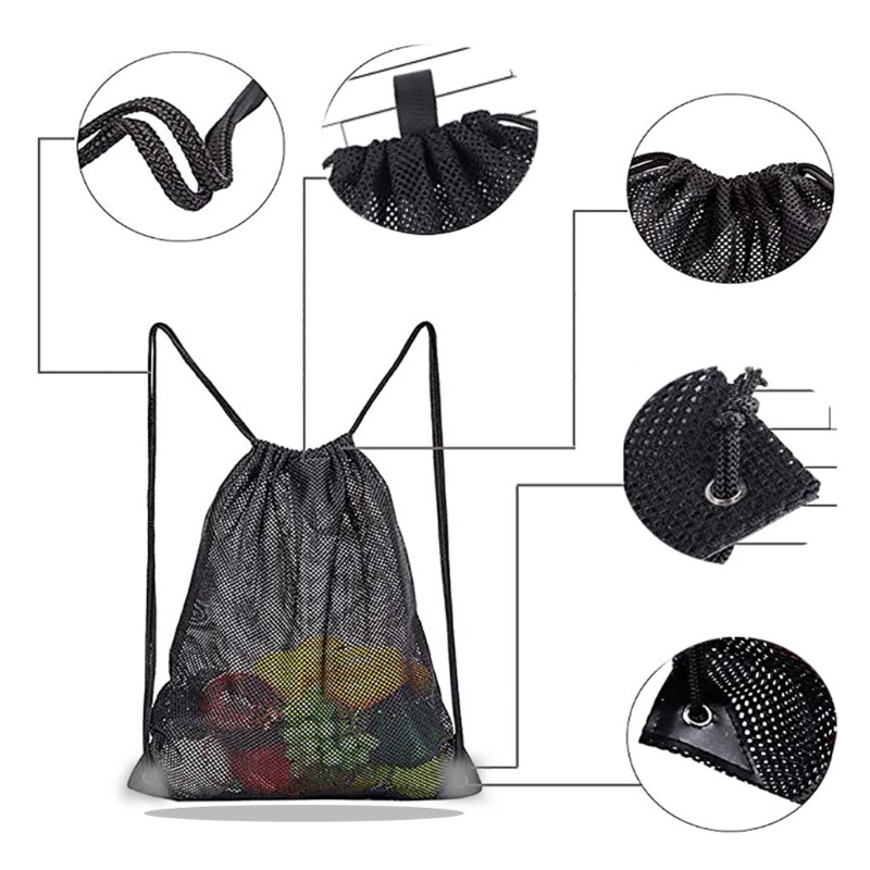 Heavy Duty Mesh Drawstring Bac - Heavy Equipment Storage reseña y precio